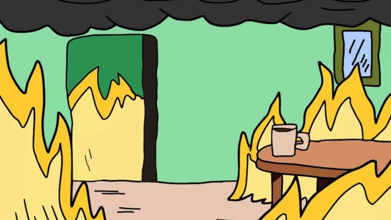 Everything is fine meme hilarious zoom background min 768x432